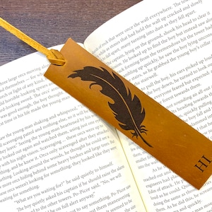 Personalized Leather Bookmark, Handmade Leather Present with your initials or full name, Laser Engraved