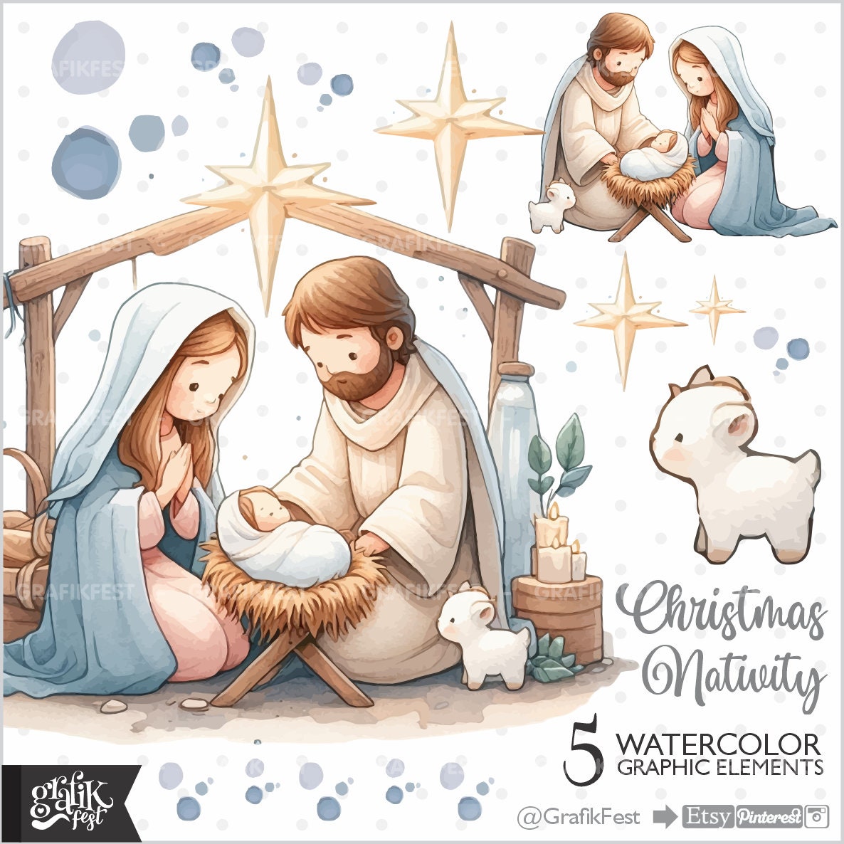 Cute Nativity Clip Art