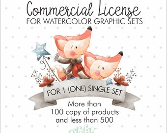 Watercolor Commercial License, Commercial Use, License, Clipart License, Paper License, Graphics License, Royalty, Commercial Use License