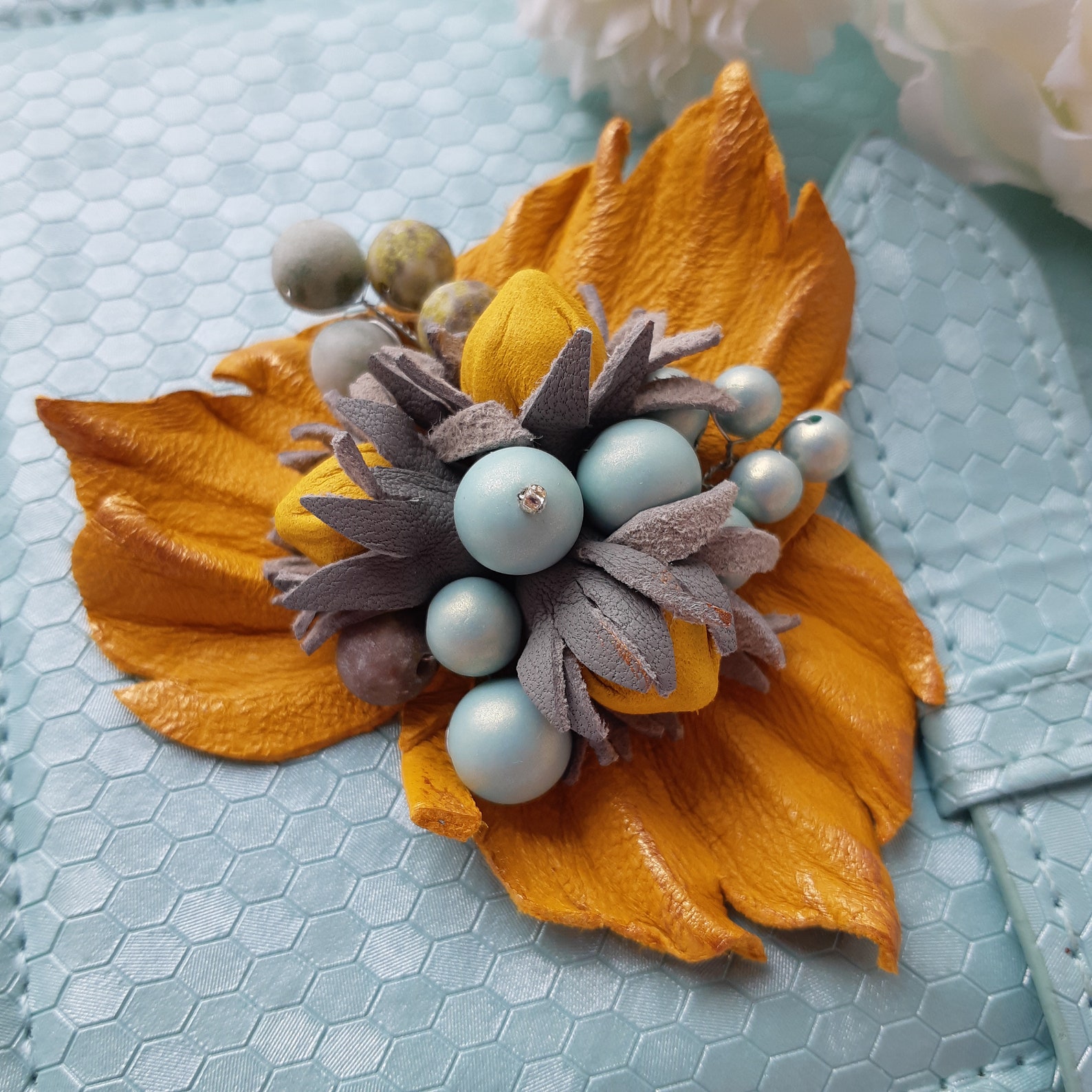 Brooch on jacket elegant brooch coat brooch leather brooch Etsy