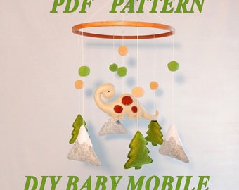Filz Dinosaurier Baby Mobile PDF Anleitung: DIY Kinderzimmer Dekor