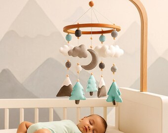 Abizarch 27 Inch Wooden Crib Mobile Arm - 360° Rotating Mobile Holder For Baby Cribs (Arm Only, No Mobile)