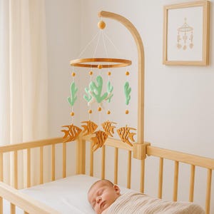 Baby Mobile Fish,  Baby Mobile Ocean, Baby Crib Mobile, Neutral Baby Mobile, Nursery Mobile, Ocean Mobile, Baby Shower Gift, Newborn gift.