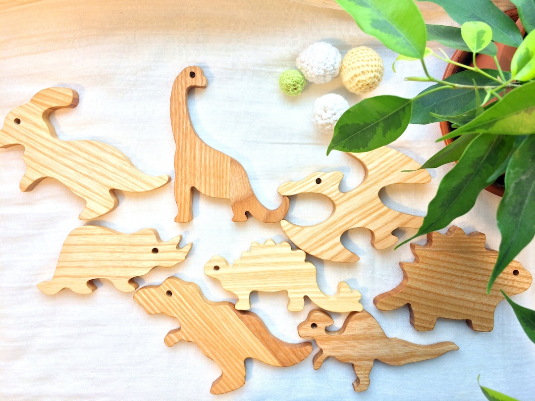 Kidoy Dinosaurs - Set 10pcs, Wooden Baby Toys, Wooden Animals, Baby Toys ...