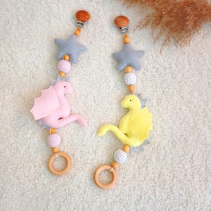 Crochet Dragon Stroller Mobile: Handmade Baby Pram Toy