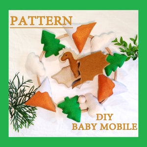 Felt Dragon Baby Mobile Pattern: DIY Woodland Ornament (SVG Included)