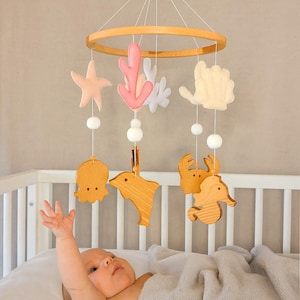 Ocean baby mobile, Baby girl mobile, Sea animals mobile, Baby crib mobile, Ocean nursery, Ocean mobile, Crib mobile, Baby Shower Gift.