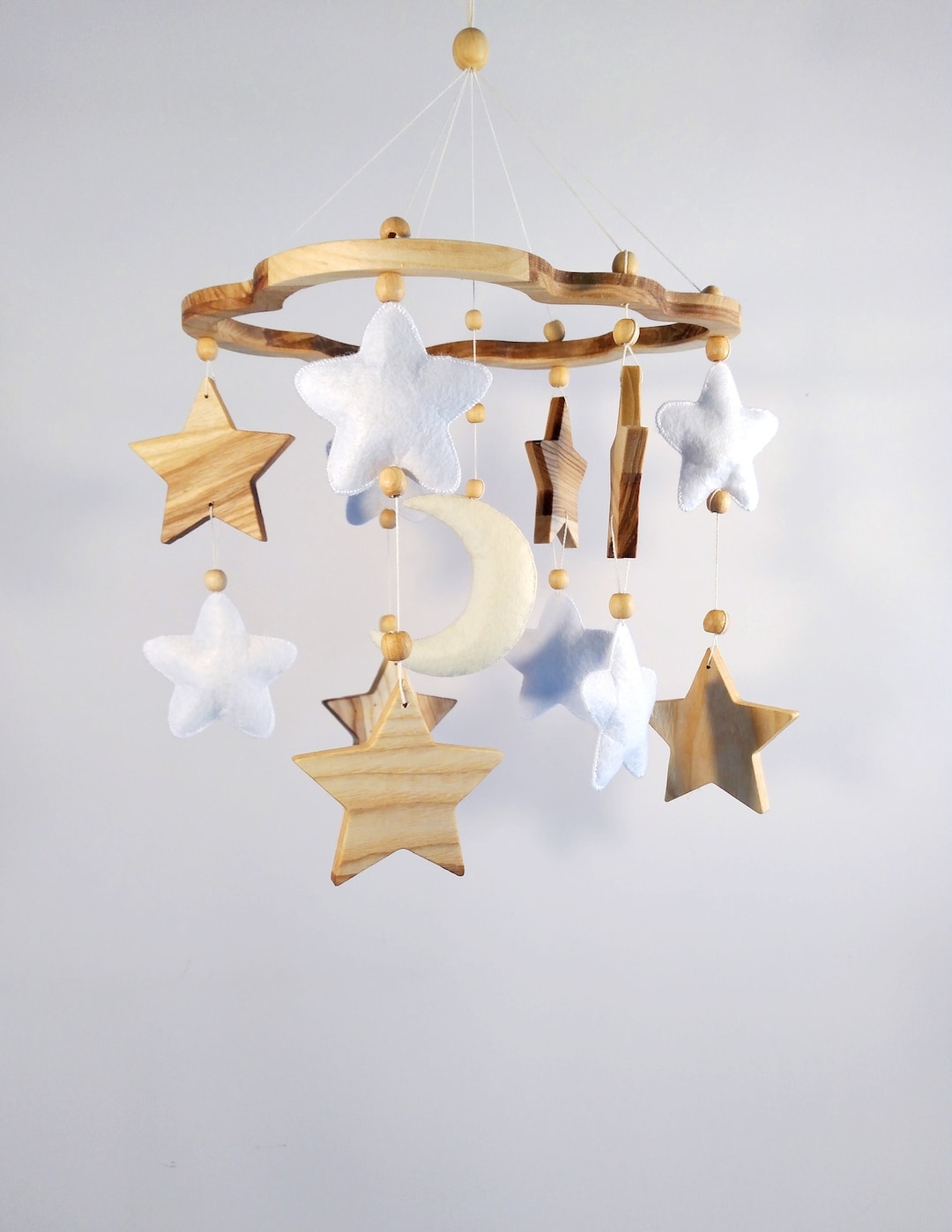 Neutral Baby Mobile Star Crib Mobile Moon Stars Baby Mobile Etsy