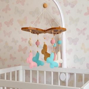 Baby Mobile Butterfly, Baby Girl Mobile, Butterfly Mobile for Nursery, Baby Crib Mobile, Baby Crib Mobile, Baby Shower Gift, Cot Mobile.