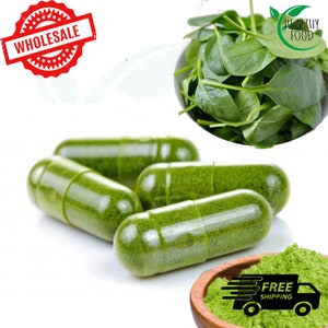 Organic Spinach Leaves Capsules(600mg)  help to Blood Iron leaves control supplement pure natural
