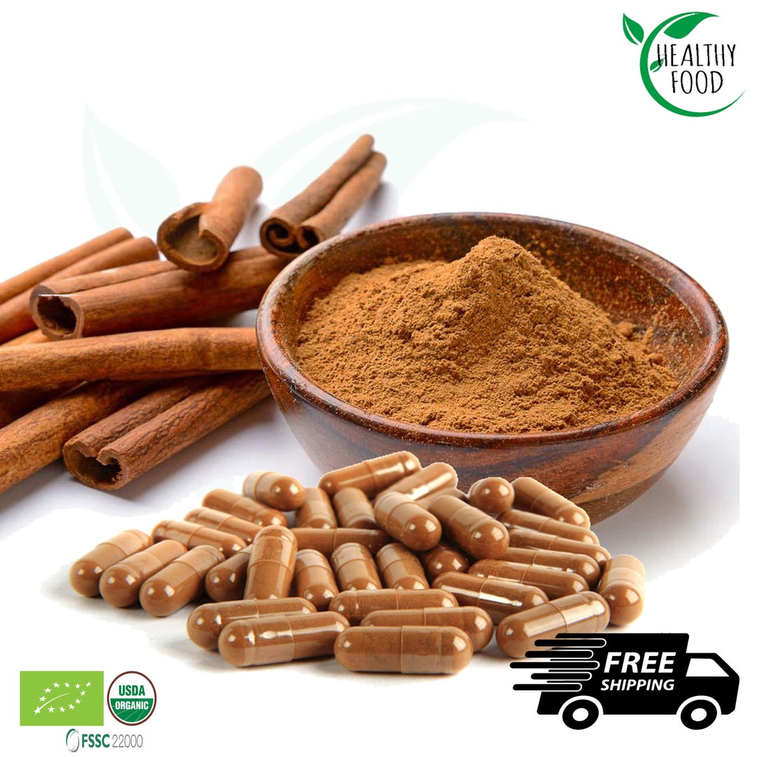 Ceylon Organic Cinnamon Capsules 600mg High Potency Natural Supplement
