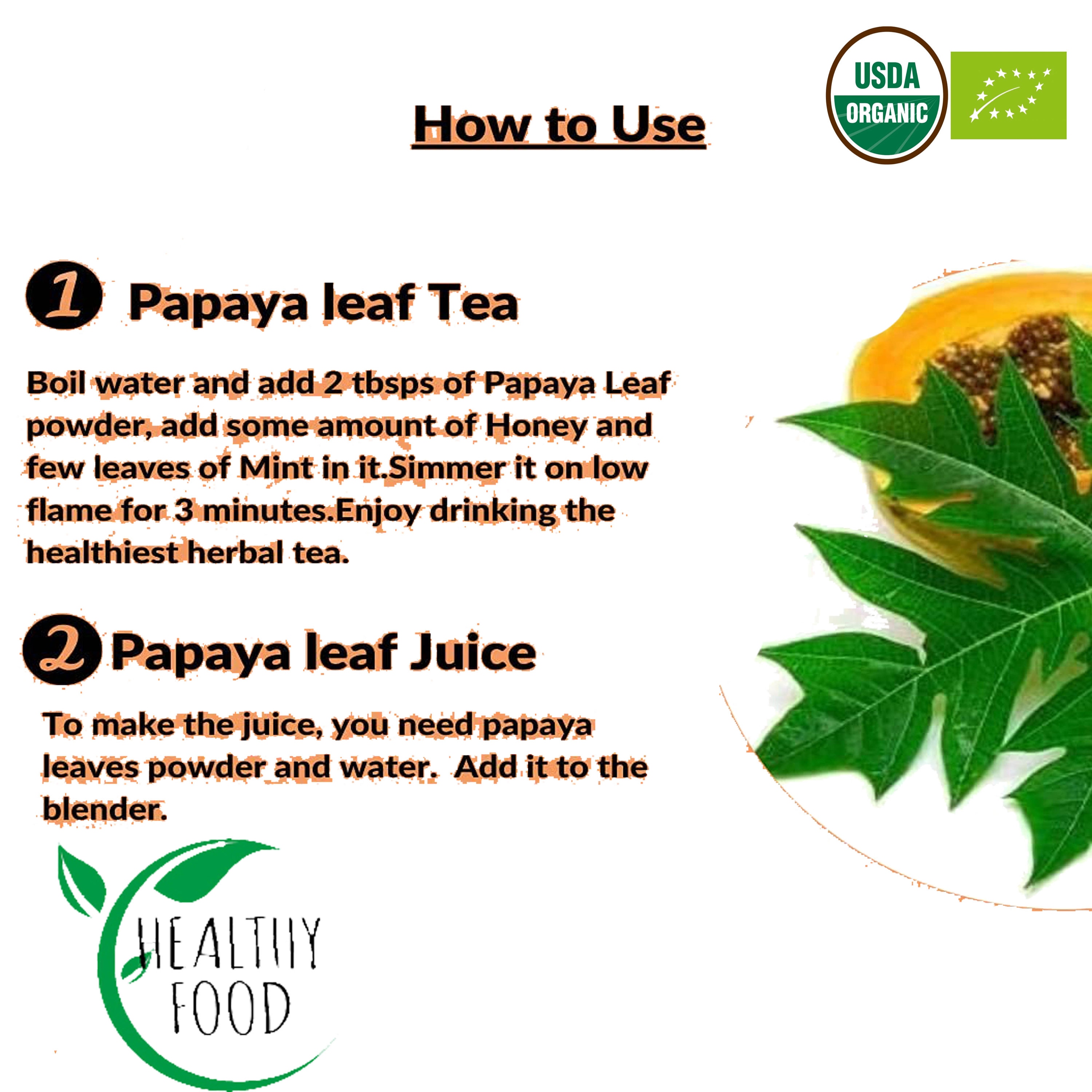Dried Organic Papaya Leaves leaf Ground Powder Healthy Drink Etsy