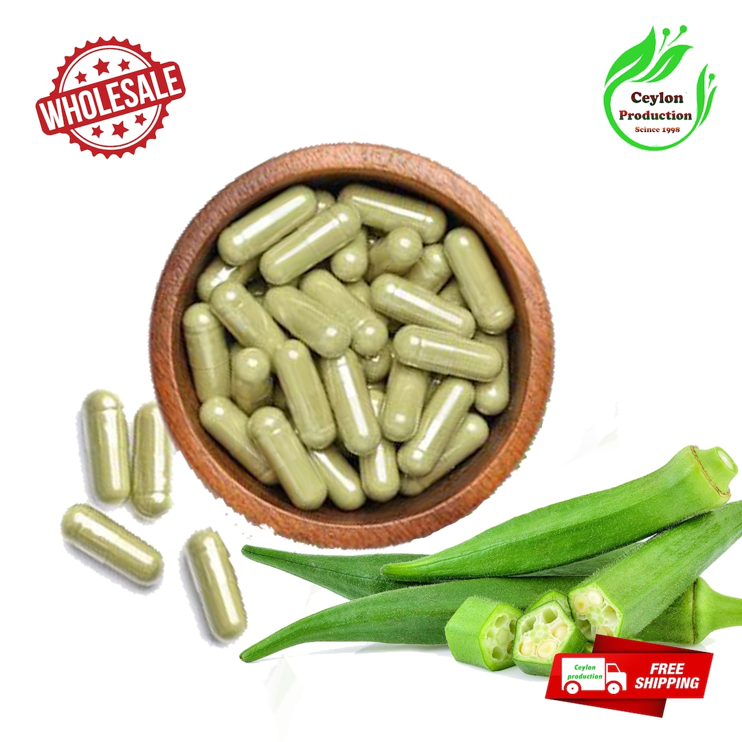 Organic Dried Okra/ladies'finger Powder Capsules600mg Premium Quality
