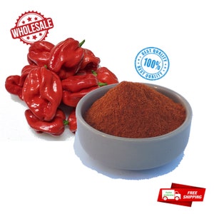 Dried organic Scotch Bonnet Chilli pepper ground Powder Very Hot Heat non MSG GMO