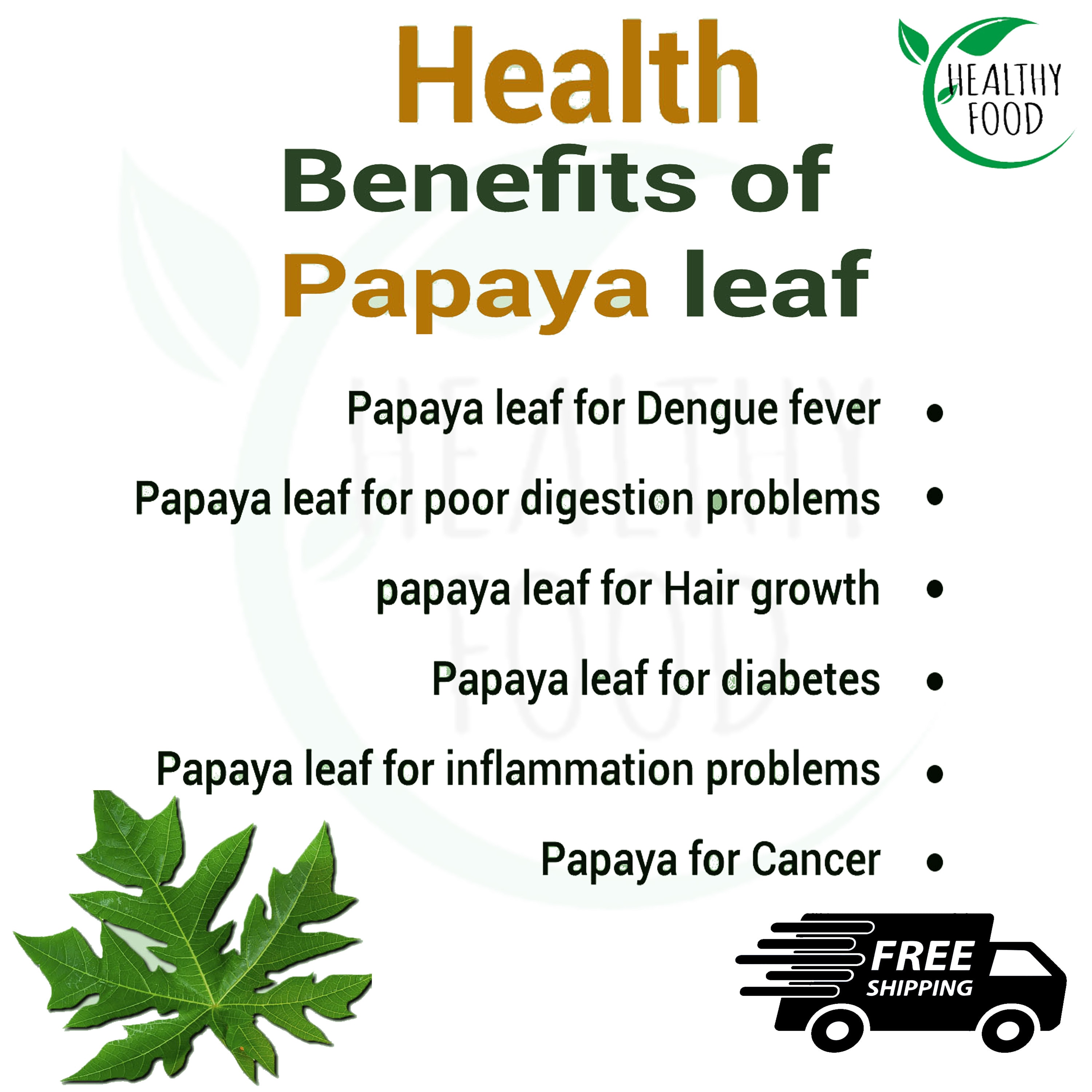 Papaya Leaves Carica Papaya Leaf 600mg for Health All Fresh Natural