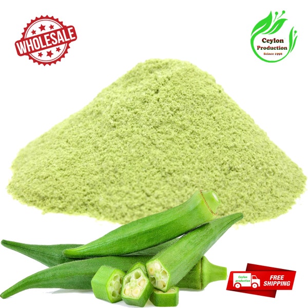 Organic dried Okra/ladies'finger ground powder best for Soups premium quality Grade A