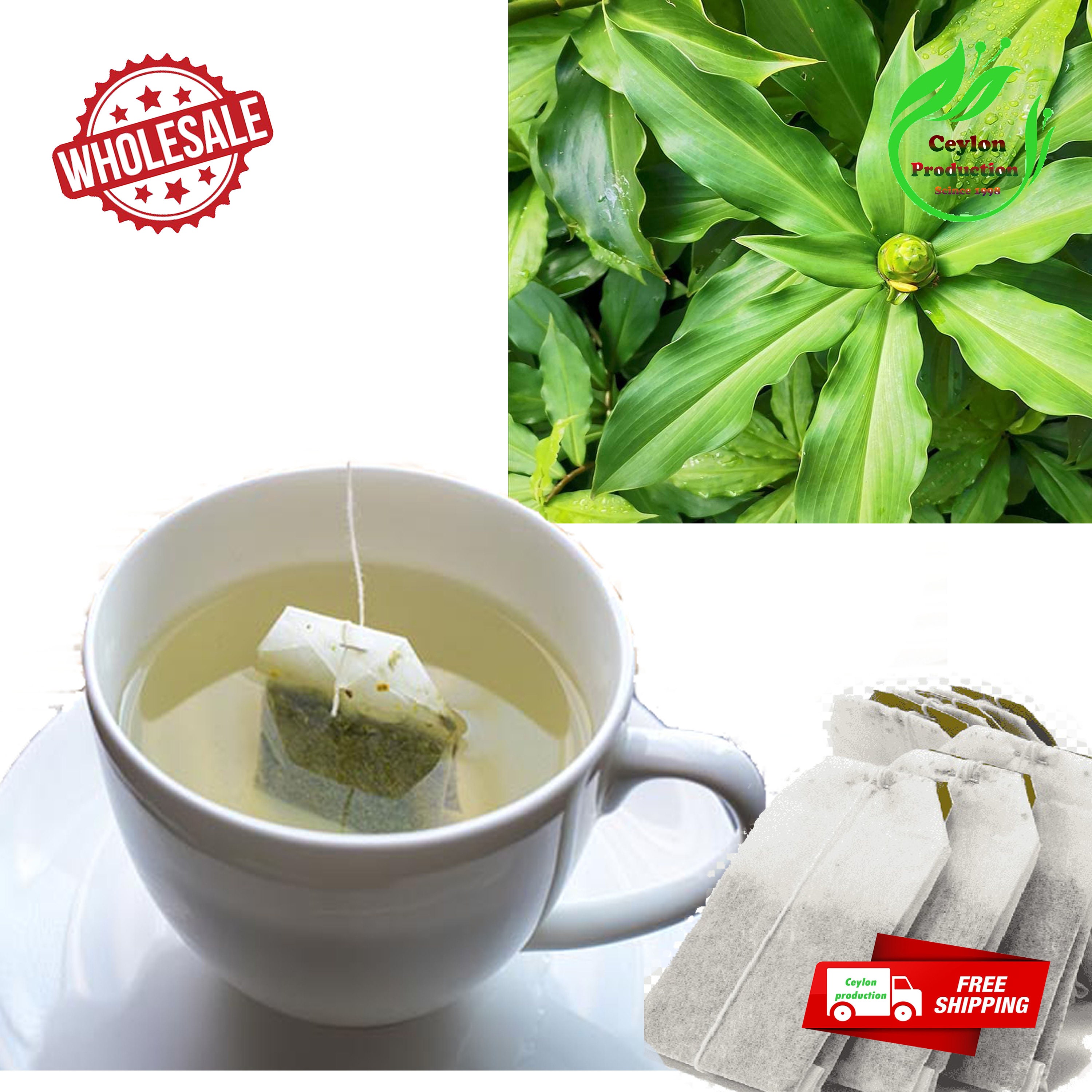 organic Insulin plant leaves Herbal tea Bags /Fiery Costus / Blood sugar support