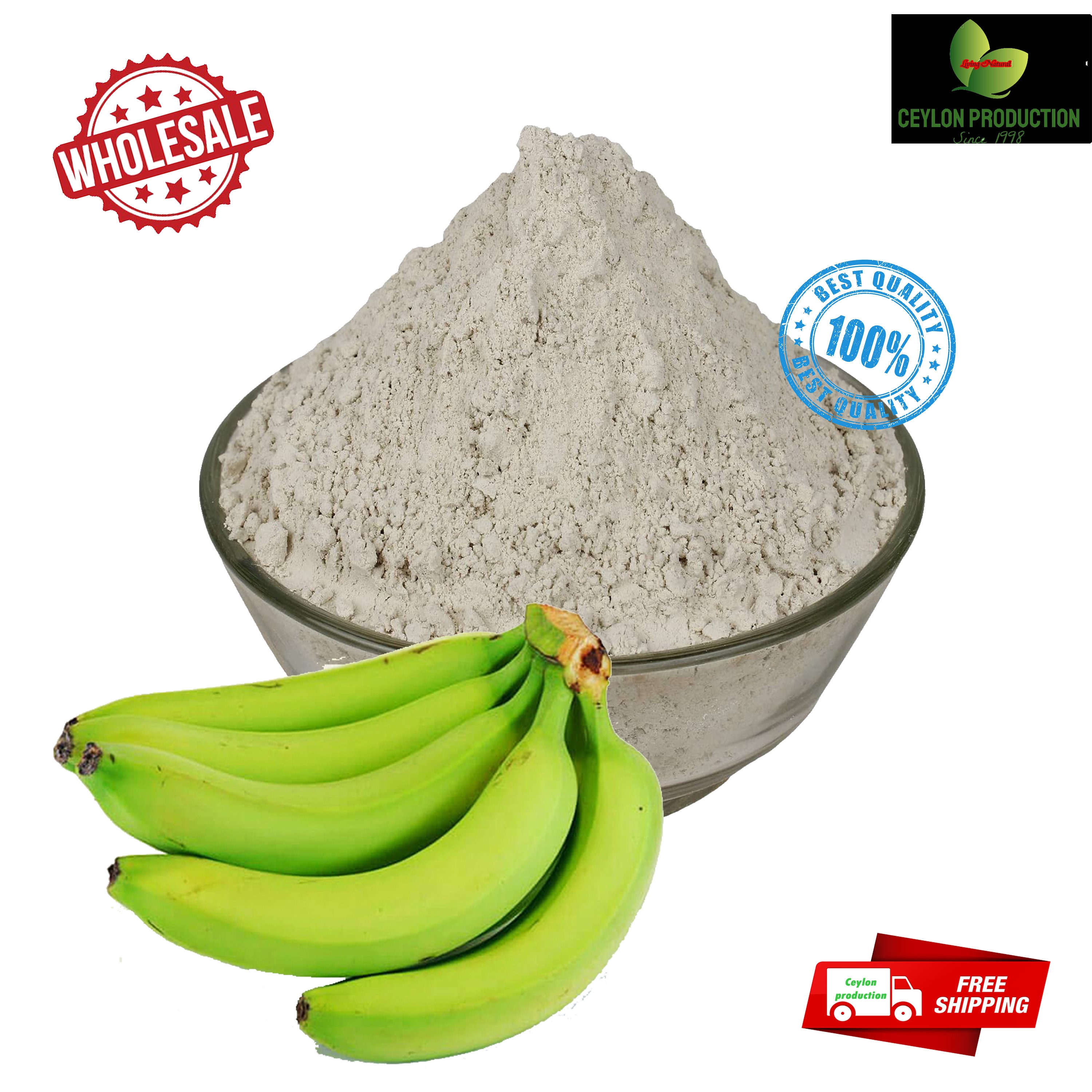 pure Organic Green Banana ground Flour/powder(plantain flour) pure natural dehydrated dried from ceylon sri lanka free shipping worldwide