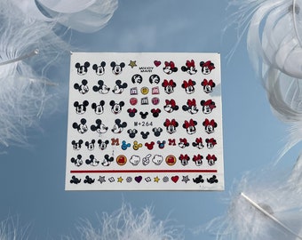 Mickey Mouse Nail Decal , Minnie Mouse Nail Decals, Disney Nail Decals, Water Transfer Nail Decals