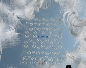 Bubble Nail Stickers, Transparent Bubble Nail Stickers, Heart Shaped Nail Decals, Ultra Thin Nail Decals, Self Adhesive Nail Stickers