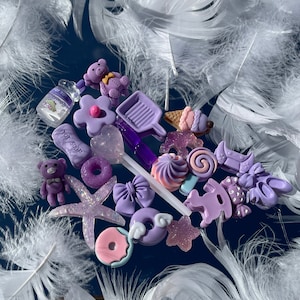 Kawaii 3D Nail Charms, Assorted Kawaii Nail Charms, Cute Nail Charms, Resin Nail Charms, Purple Kawaii Nail Charms