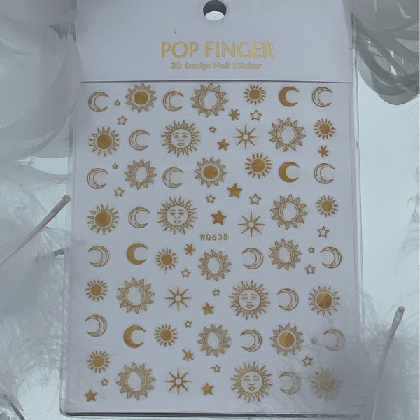 Moon Nail Decals Etsy