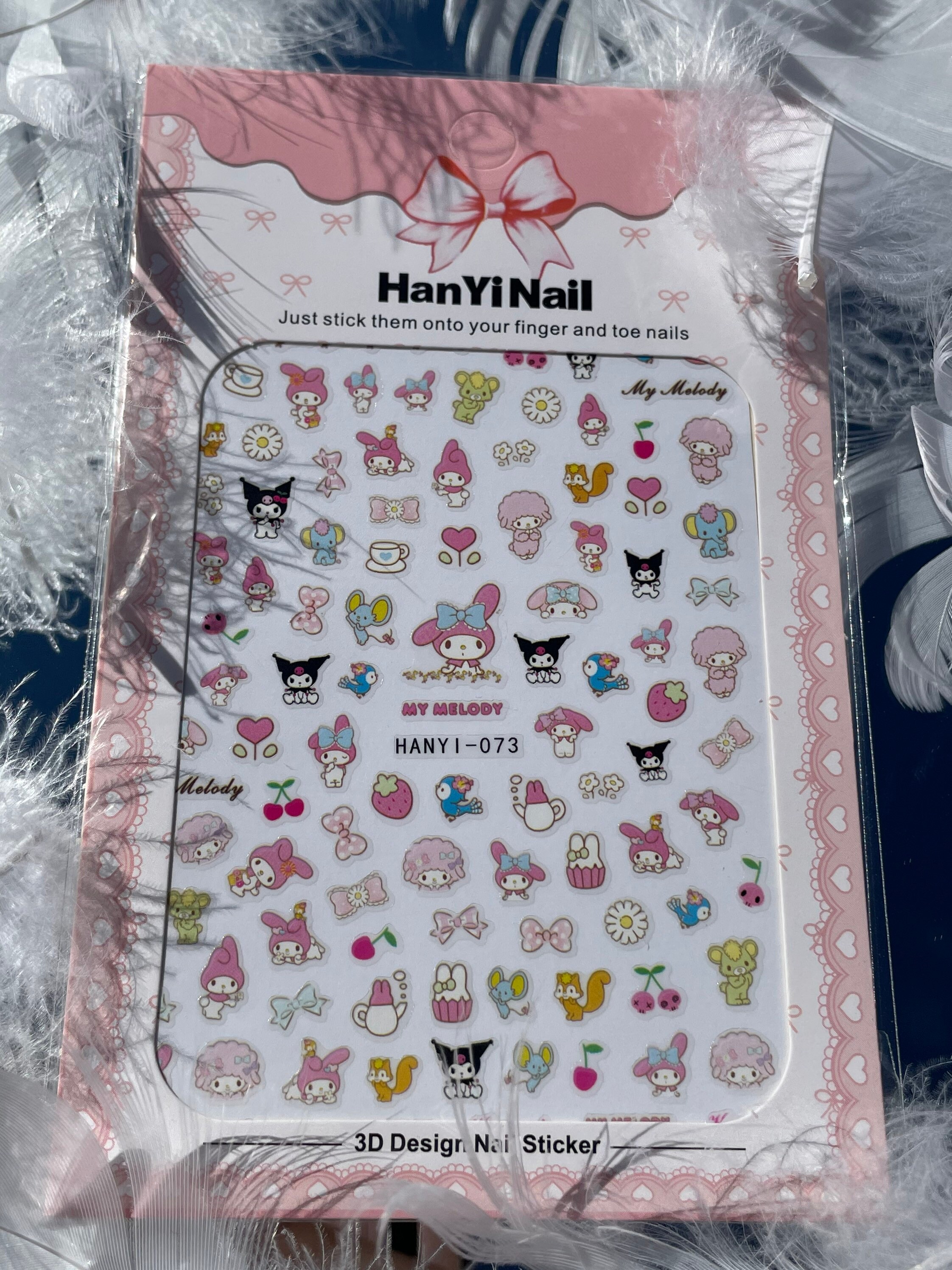 Cute My Melody Kuromi Hello Kitty Cinnamoroll Nail Art Stickers Decals  Transfers