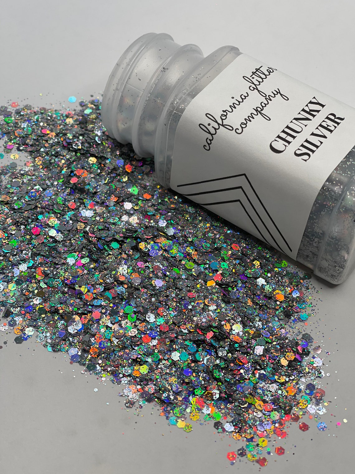CHUNKY SILVER 2oz Fine Glitter In Shaker Bottle High Quality Etsy