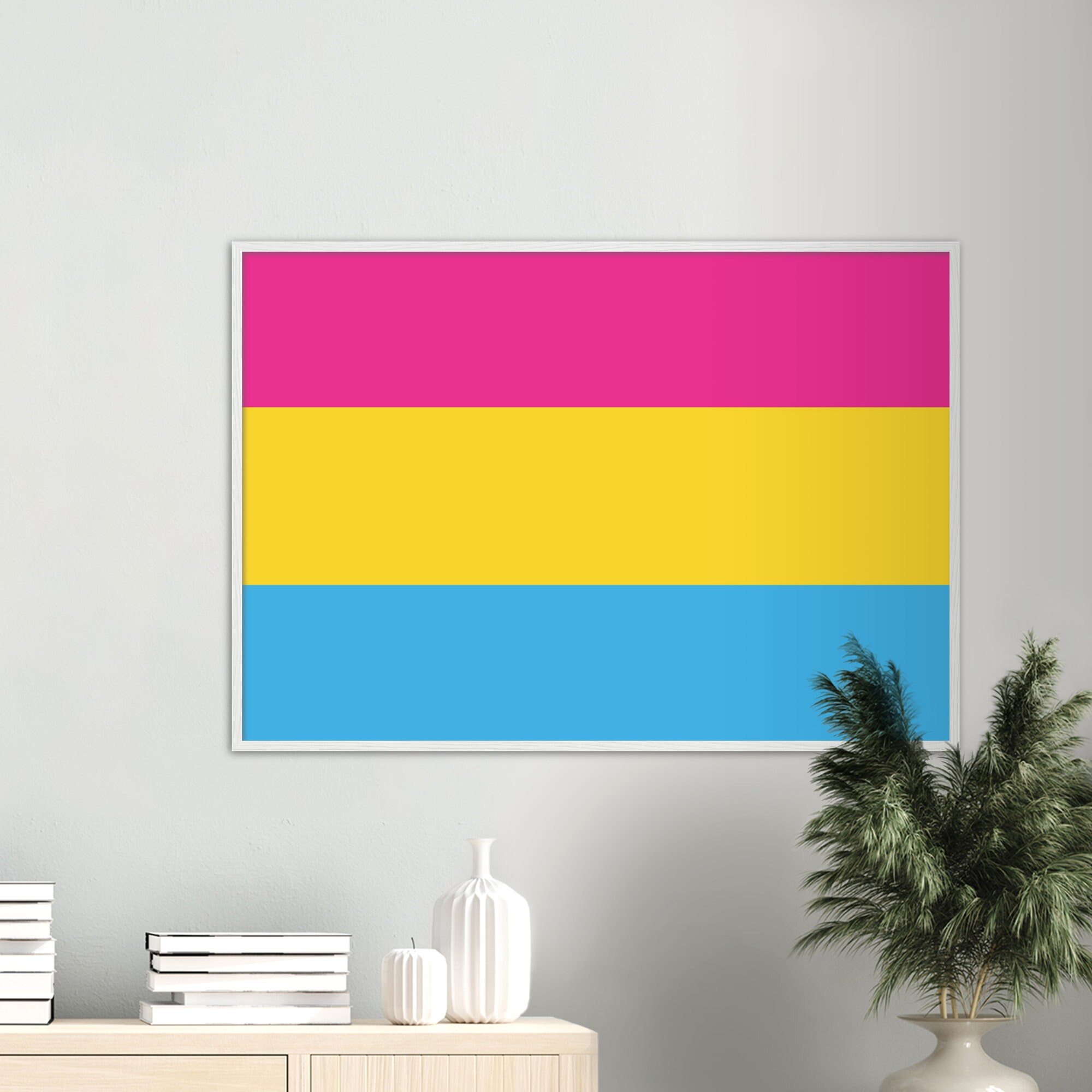 Framed Pansexual Pride Flag - Premium Matte Paper Wooden Framed Poster ...