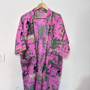New Beautiful Cotton Kimono Dress, Bath Robe Kimono, hand Block Printed Cotton Kimono, Shower Robe, Cotton Kimono Robe, Dressing Gown,