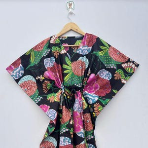 Cotton Kaftan, Indian Floral Kaftan, Long Caftan,Dress For to be Moms, Beach Cover up, Sleepwear, Indian Kaftan, Maxi Dress,Bikini Cover Up