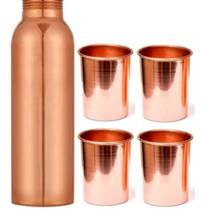 Cooper bottle and set of glass Etsy