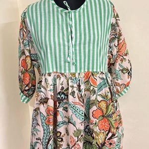 Handblock Floral Women Wear Dress, Midi Dress, Mini Dress, Long Block Print Dress, Cotton summer dress, Flower girl dress,