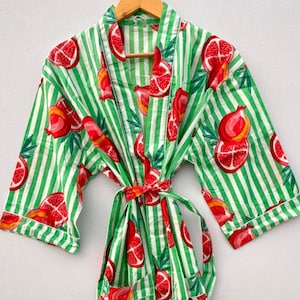 ENTREGA EXPRÉS - Batas de kimono de algodón, kimono con estampado de pájaros, batas de baño suaves y cómodas, vestido cruzado, bata de casa, regalo de kimono para mujeres y hombres