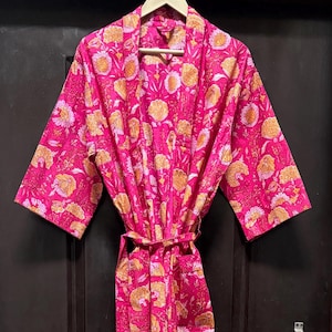 Indische Kimono Robe, Morgenmantel Frauen, Braut Robe, Damen Morgenmantel, Baumwolle Morgenmantel, kurze Kimono Robe, Plus Size