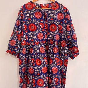 Handblock Floral Women Wear Dress, Midi Dress, Mini Dress, Long Block Print Dress, Cotton summer dress, Flower girl dress,