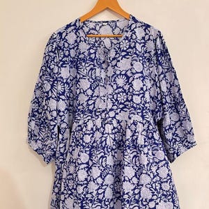 New Handblock Floral Women Wear Dress, Midi Dress, Mini Dress, Long Block Print Dress, Cotton summer dress, Flower girl dress