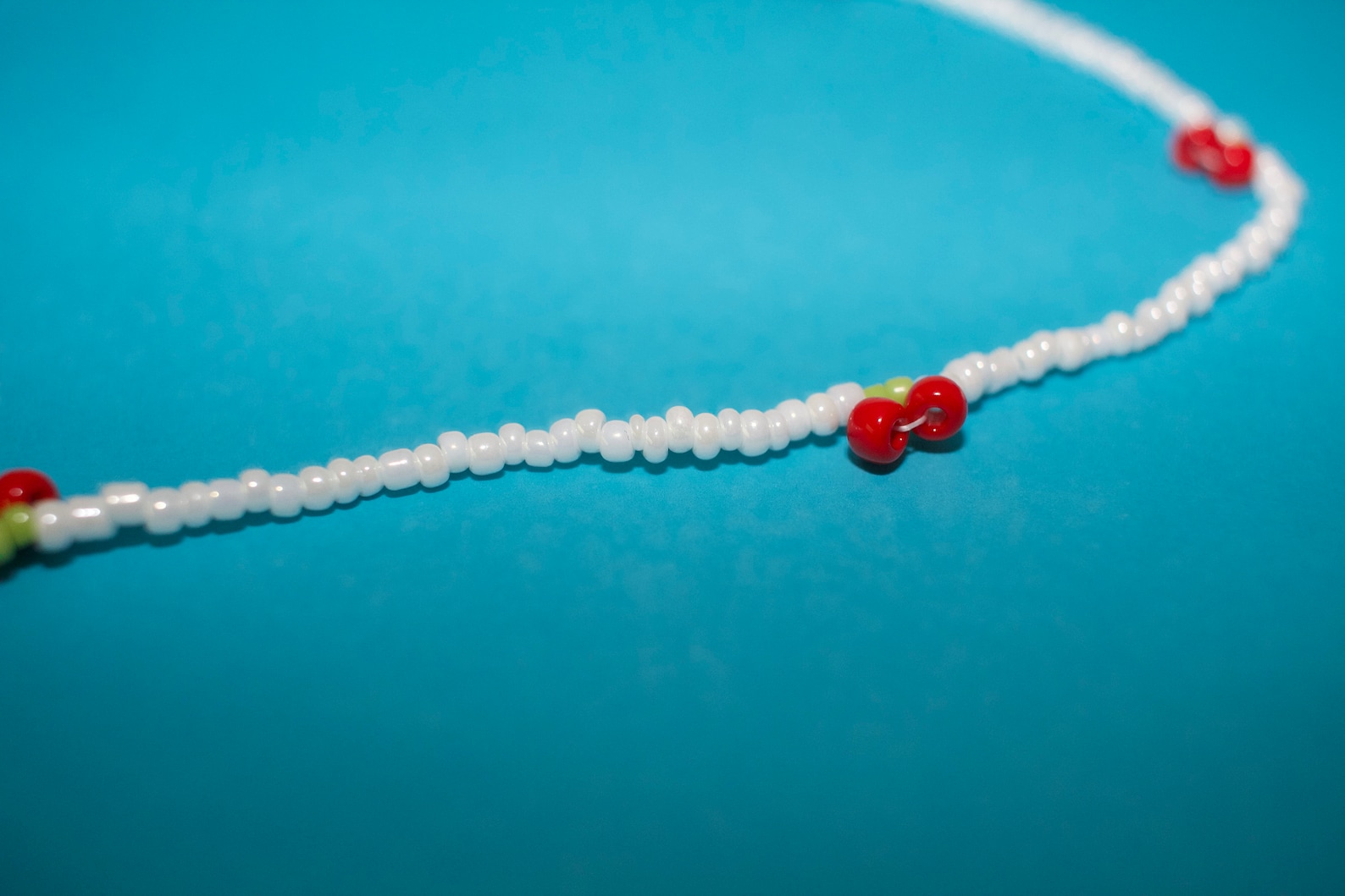 Adjustable beaded cherry necklace with pearl colored seed Etsy