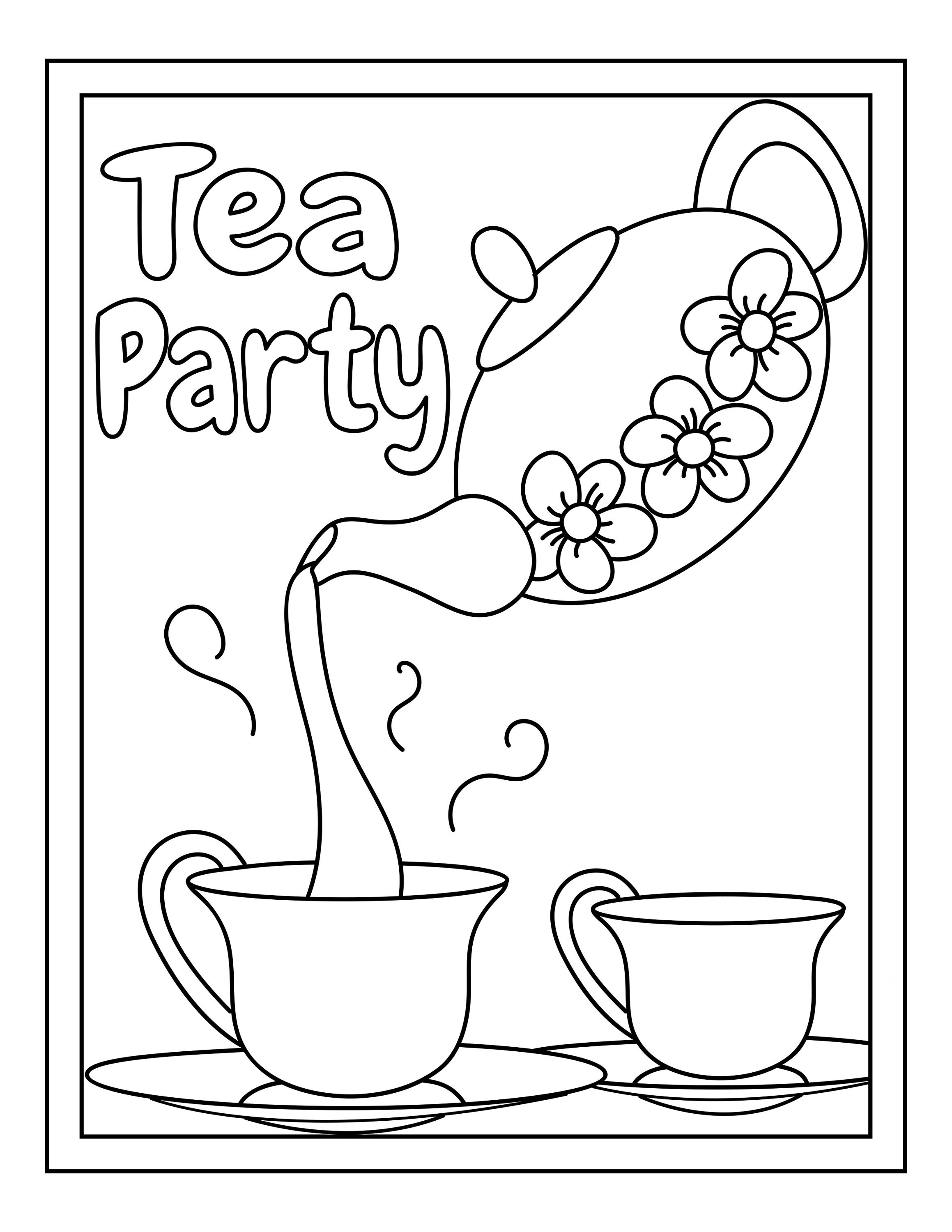 Printable Tea Party Coloring Page Coolest Free Printables Pattern | My ...