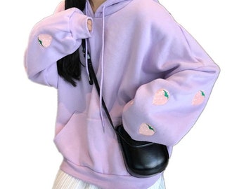 strawberry print adidas hoodie