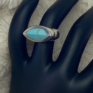 Turquoise and Sterling Silver Signet Ring