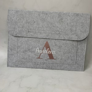 Personalisierte Laptop Tasche aus Filz bis 13 Zoll Hülle für Dokumente DIN A4 Muttertag Geschenk Geschenkidee Postmappe Bild 1