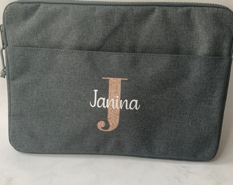 Personalisierte Laptop Tasche mit Initial + Namen | Laptop Tasche 13 & 15 Zoll | Muttertag Geschenk | Geschenkidee