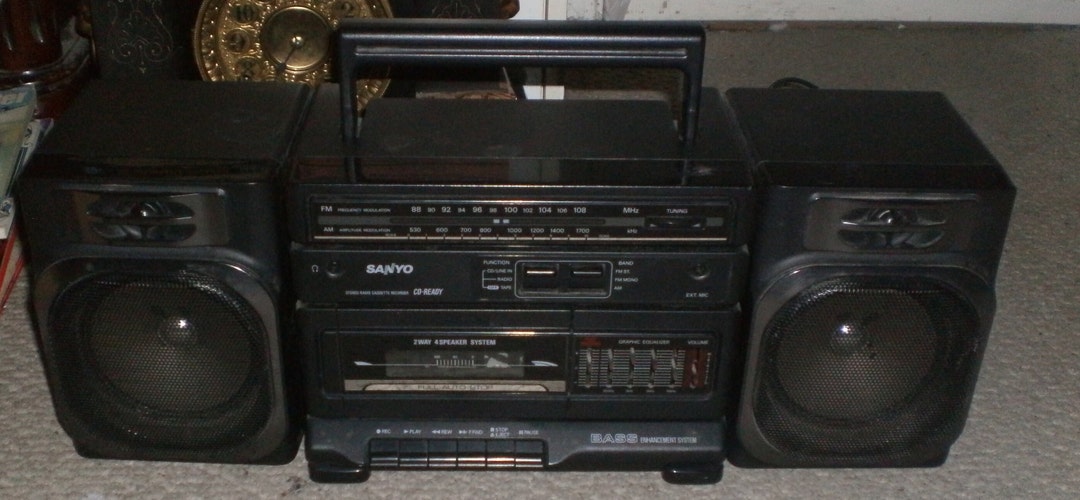 Vintage Sanyo M9100 Portable Ghetto Blaster Boom Box Boombox Cassette