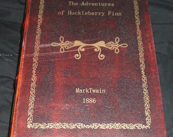 Vintage Secret Safe Wood Wooden Book Mark Twain Adventures Of Huckleberry Finn Large Jewelry Case Holder Hidden Valuables Safety