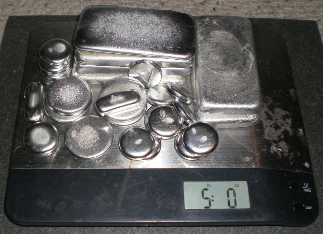 5 Pounds Tin Pewter Bars Rounds Ingots for Castings Jewellery Fishing