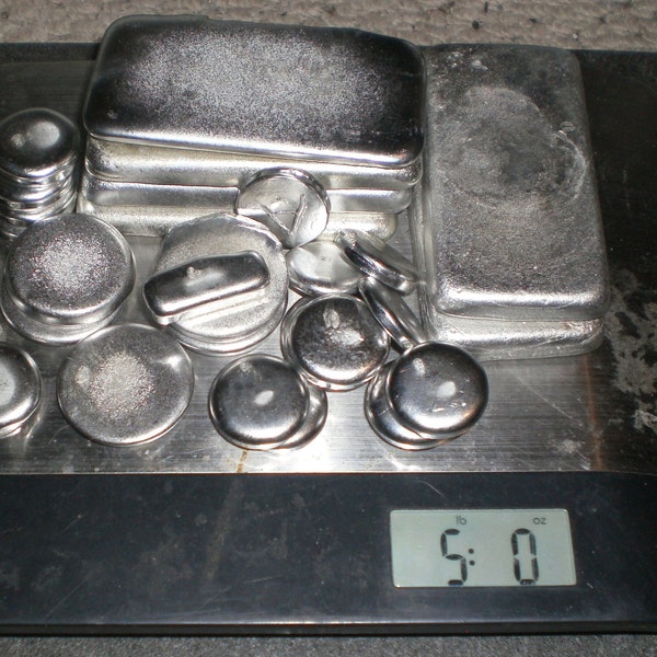 5 Pounds Tin Pewter Bars Rounds Ingots For Castings Jewellery Fishing Lures Weights Reloads 95 To 98% Tin