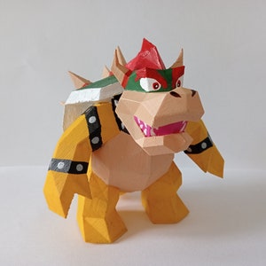 Bowser King Koopa low-poly 3D-geprint figuur