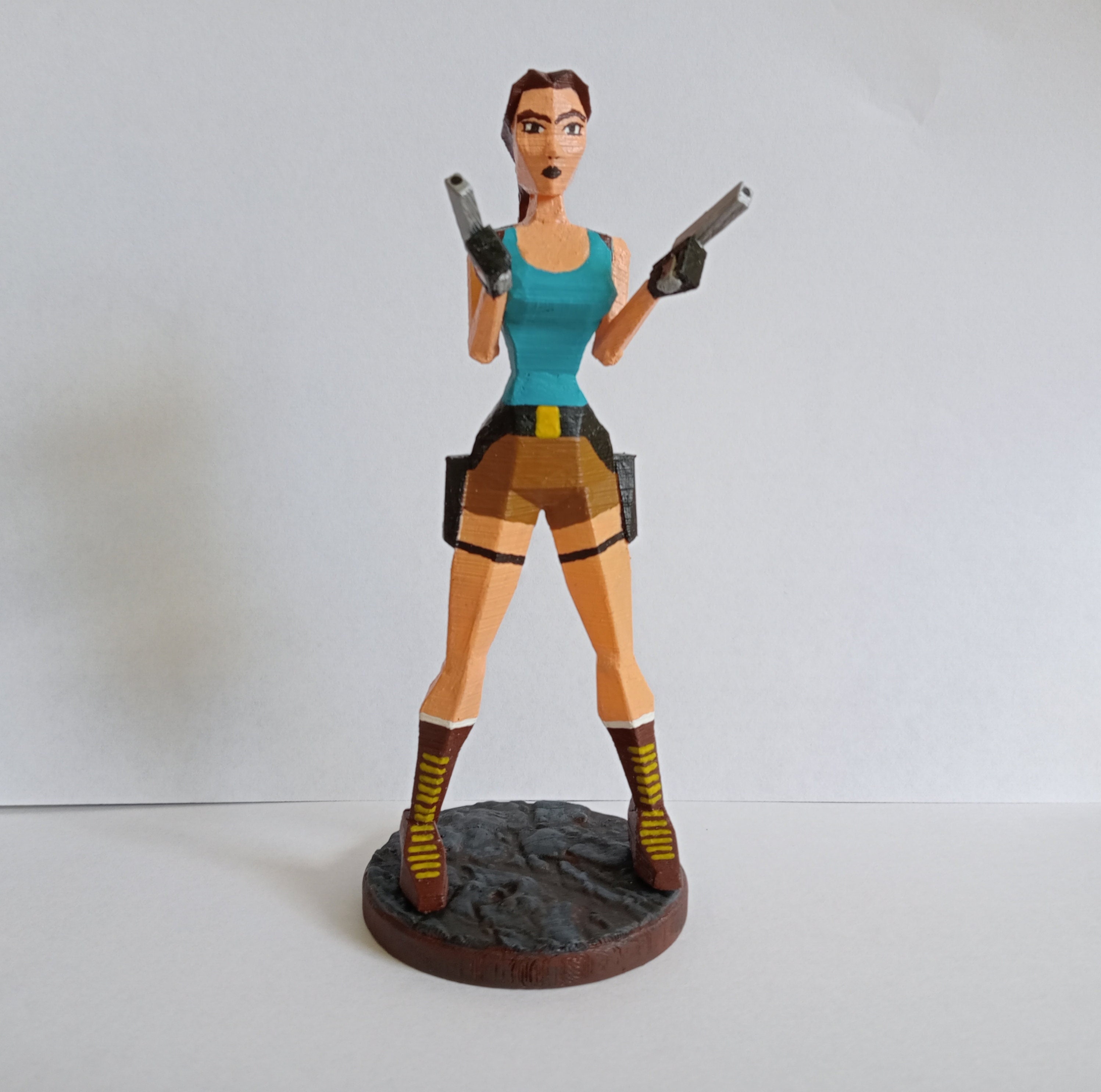 Lara Croft Tomb Raider Low poly PS1 Figure With Stand Etsy UK