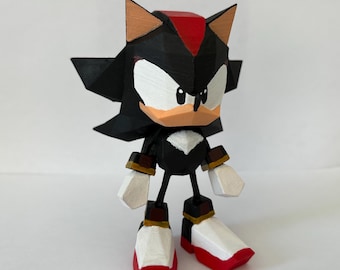 Shadow the Hedgehog low-poly 3D printed figurine